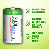 Fuji Enviromax 4100BP2 EnviroMax D Super Alkaline Batteries, 2 pk, White, 2 CT